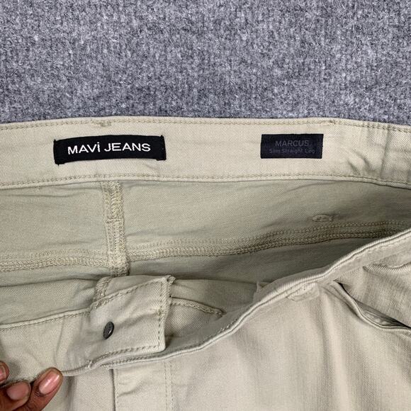 Mavi Jeans Mens 42 Parsley Khaki Marcus Slim Straight Leg Stretch 5 Pocket - Picture 4 of 11